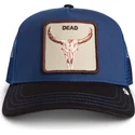 gorra-trucker-azul-y-negra-buey-two-tone-skull-grit-the-farm-de-goorin-bros
