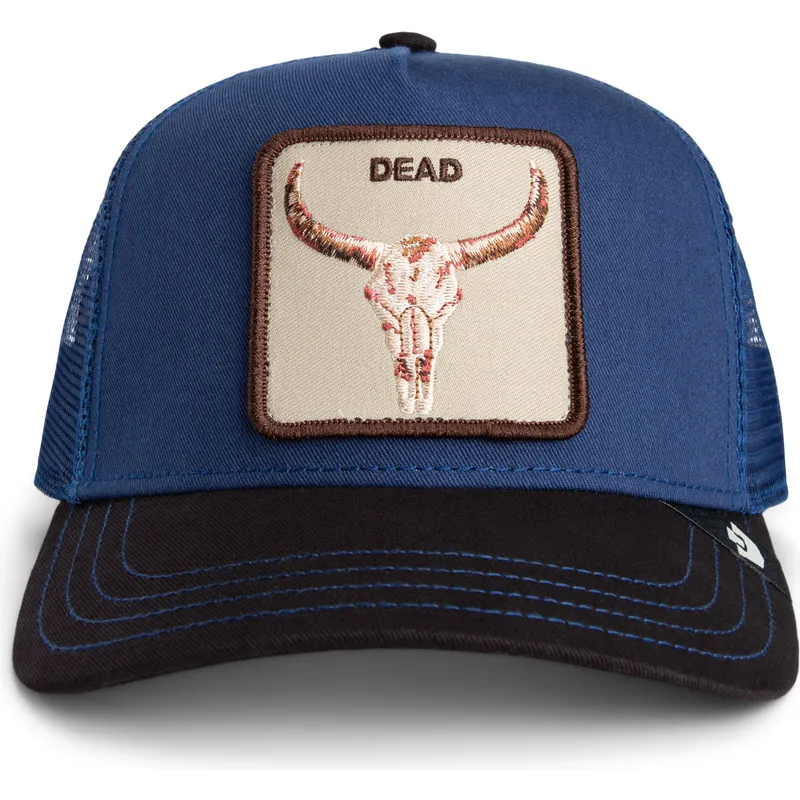 gorra-trucker-blu-e-nera-buey-two-tone-skull-grit-the-farm-di-goorin-bros