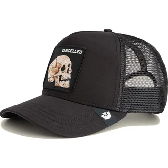 Sort trucker kasket med kranium The Cancelled Skull Grit The Farm af Goorin Bros.