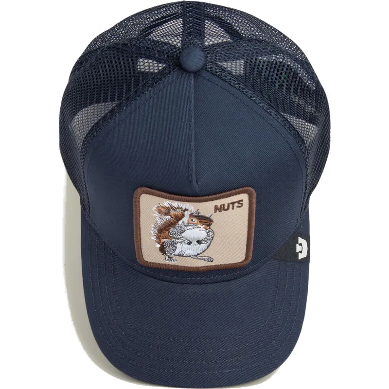 cappellino-trucker-blu-marino-per-bambino-scoiattolo-nuts-mini-the-farm-di-goorin-bros