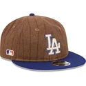 los-angeles-dodgers-mlb-new-era-9fifty-retro-crown-uld-pinstripe-justerbar-brun-og-bla-flad-kasket
