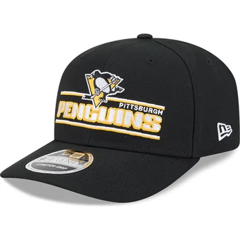 Sort buet snapback-kasket 9SEVENTY Stretch Snap Stated fra Pittsburgh Penguins NHL fra New Era