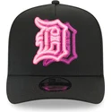 cappellino-nero-con-visiera-curva-snapback-9fifty-a-frame-neon-dei-detroit-tigers-mlb-di-new-era