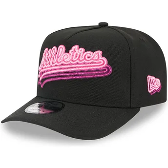 Gorra curva negra snapback 9FIFTY A Frame Neon de Oakland Athletics MLB de New Era