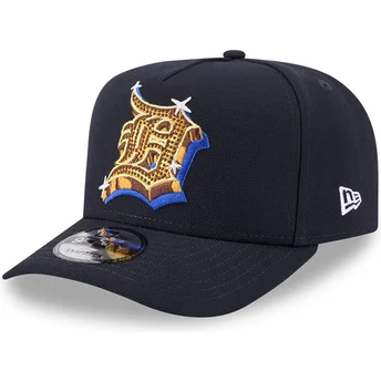 Cappellino curvo blu marino snapback 9FIFTY A Frame Emblem di Detroit Tigers MLB di New Era
