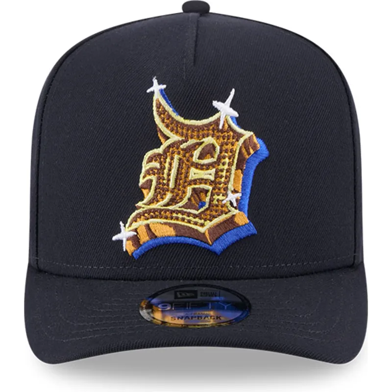 cappellino-curvo-blu-marino-snapback-9fifty-a-frame-emblem-di-detroit-tigers-mlb-di-new-era