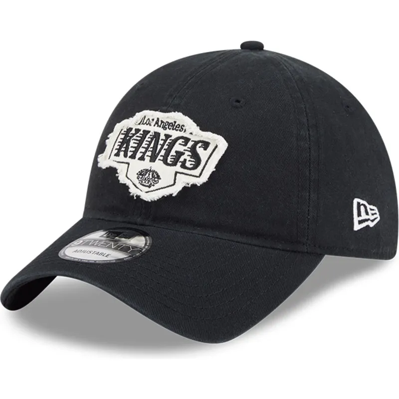 justerbar-sort-buet-kasket-9twenty-stamp-fra-los-angeles-kings-nhl-fra-new-era