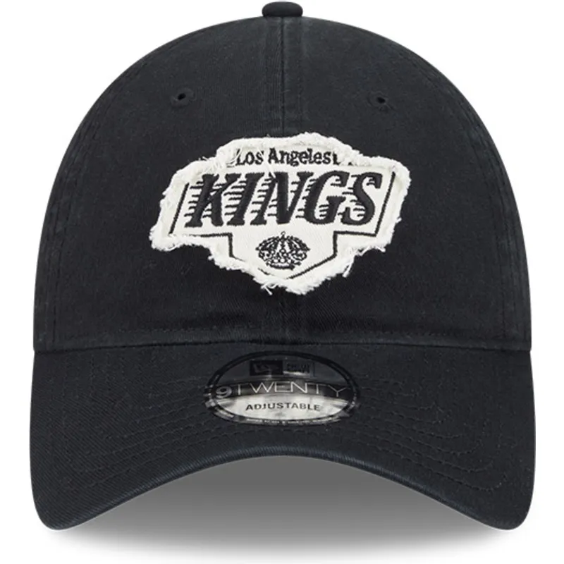 justerbar-sort-buet-kasket-9twenty-stamp-fra-los-angeles-kings-nhl-fra-new-era