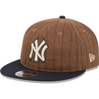 Petten plat bruin verstelbare band 9FIFTY Retro Crown Wool Pinstripe van New York Yankees MLB van New Era
