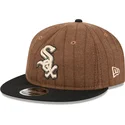 petten-plat-bruin-verstelbare-band-9fifty-retro-crown-wool-pinstripe-van-chicago-white-sox-mlb-van-new-era