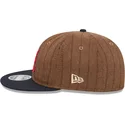 brun-och-marinbla-justerbar-platt-keps-9fifty-retro-crown-wool-pinstripe-fran-atlanta-braves-mlb-av-new-era