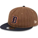 detroit-tigers-mlb-new-era-9fifty-retro-crown-uldnalstribet-justerbar-brun-og-marinebla-flad-kasket