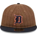 brazowa-i-granatowa-regulowana-czapka-z-daszkiem-9fifty-retro-crown-wool-pinstripe-detroit-tigers-mlb-new-era