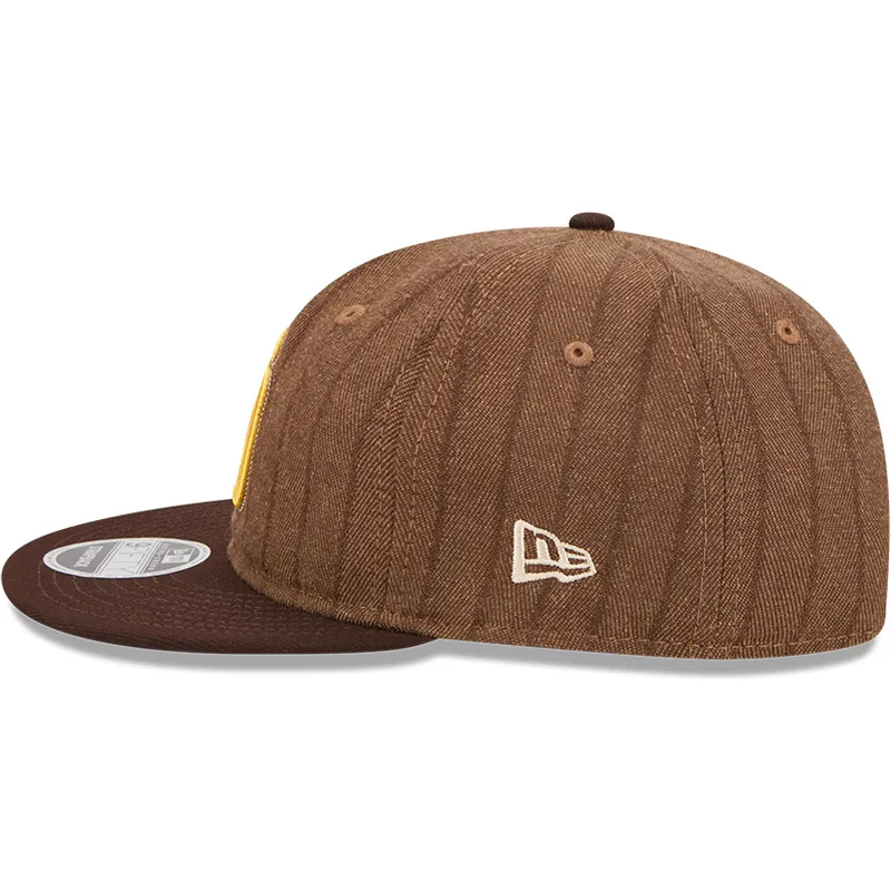 san-diego-padres-mlb-new-era-9fifty-retro-crown-uld-pinstripe-justerbar-brun-fladskygget-kasket