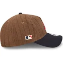 cappellino-curvo-marrone-e-blu-navy-regolabile-9twenty-a-frame-wool-pinstripe-degli-atlanta-braves-mlb-di-new-era