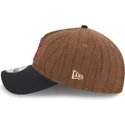 petten-gebogen-bruin-verstelbaar-9twenty-a-frame-wool-pinstripe-van-boston-red-sox-mlb-van-new-era
