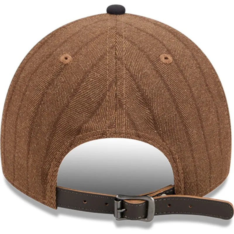 petten-gebogen-bruin-verstelbaar-9twenty-a-frame-wool-pinstripe-van-detroit-tigers-mlb-van-new-era