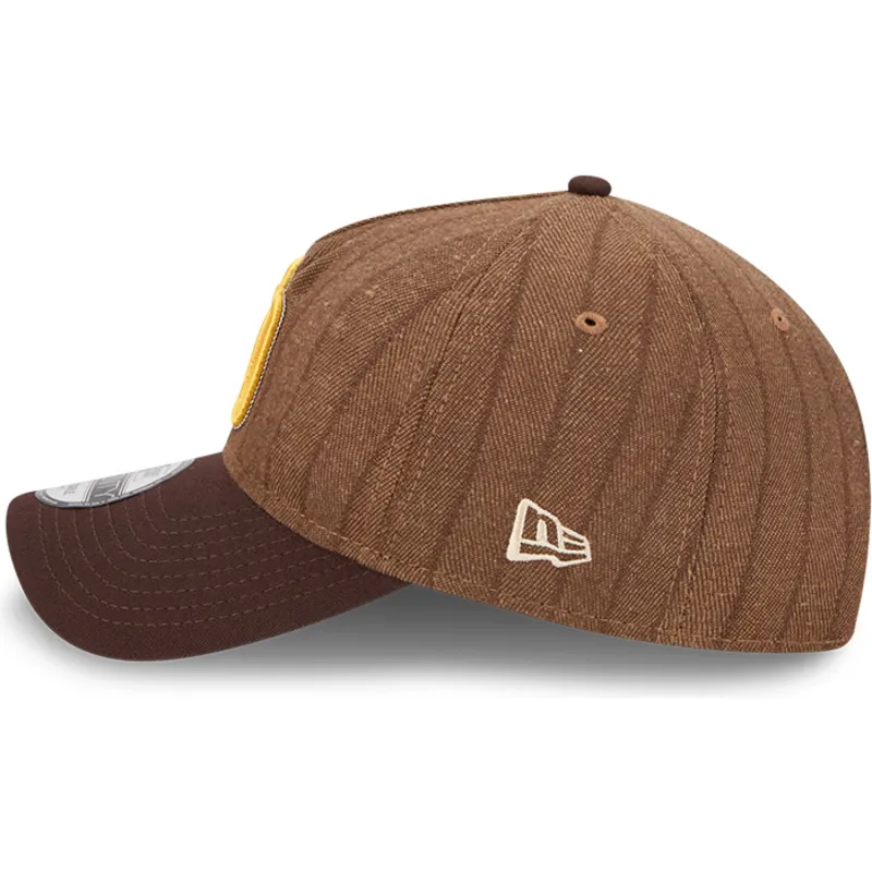 san-diego-padres-mlb-new-era-9twenty-a-frame-wool-pinstripe-justerbar-brun-buet-kasket
