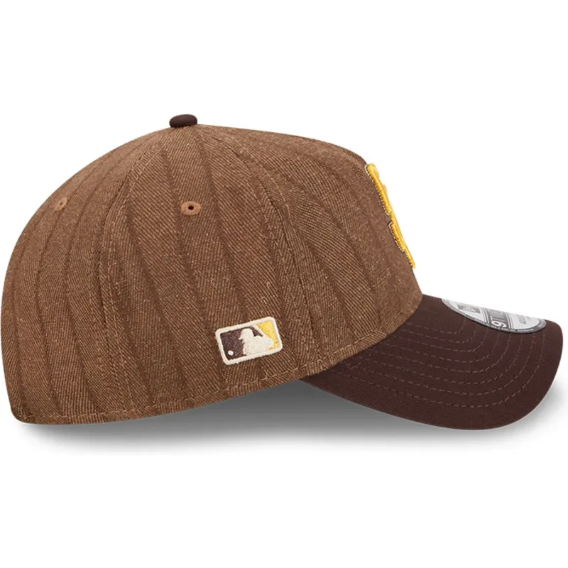 petten-gebogen-bruin-verstelbare-band-9twenty-a-frame-wool-pinstripe-van-san-diego-padres-mlb-van-new-era