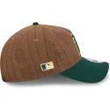 petten-gebogen-bruin-verstelbare-band-9twenty-a-frame-wool-pinstripe-van-oakland-athletics-mlb-van-new-era