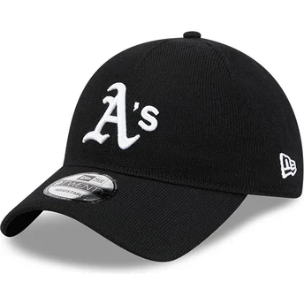 Cappellino curvo nero regolabile 9TWENTY in lana Merino degli Oakland Athletics MLB di New Era