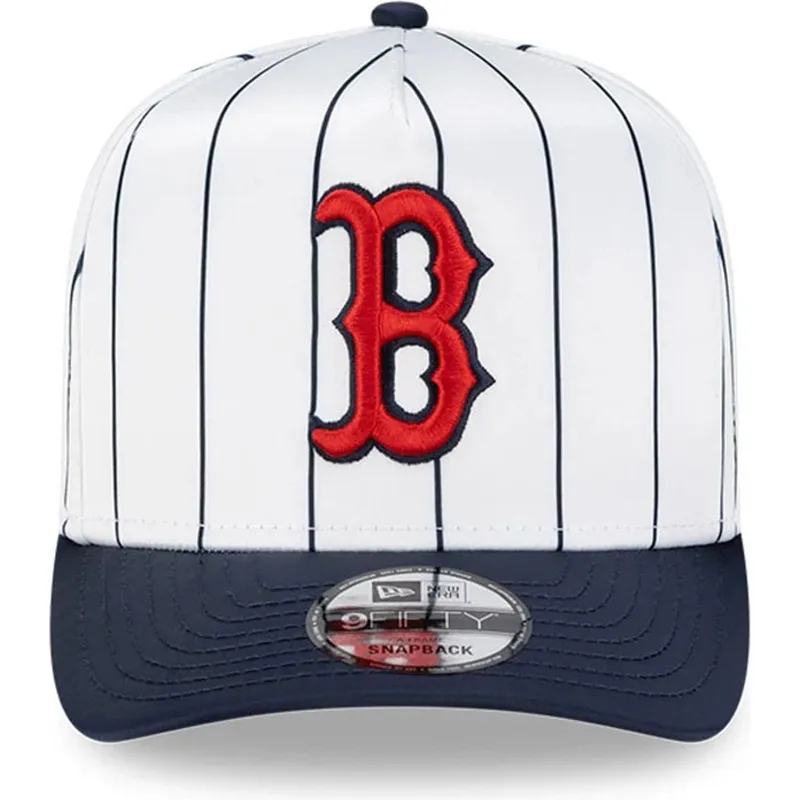 petten-gebogen-wit-snapback-9fifty-a-frame-satin-pinstripe-van-boston-red-sox-mlb-van-new-era