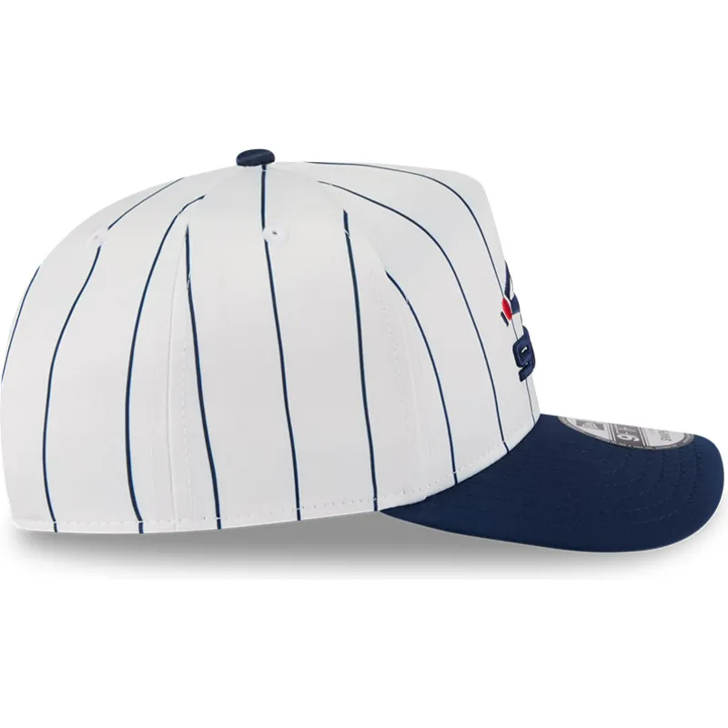 hvid-og-marinebla-buet-kasket-snapback-9fifty-a-frame-satin-pinstripe-fra-chicago-white-sox-mlb-fra-new-era