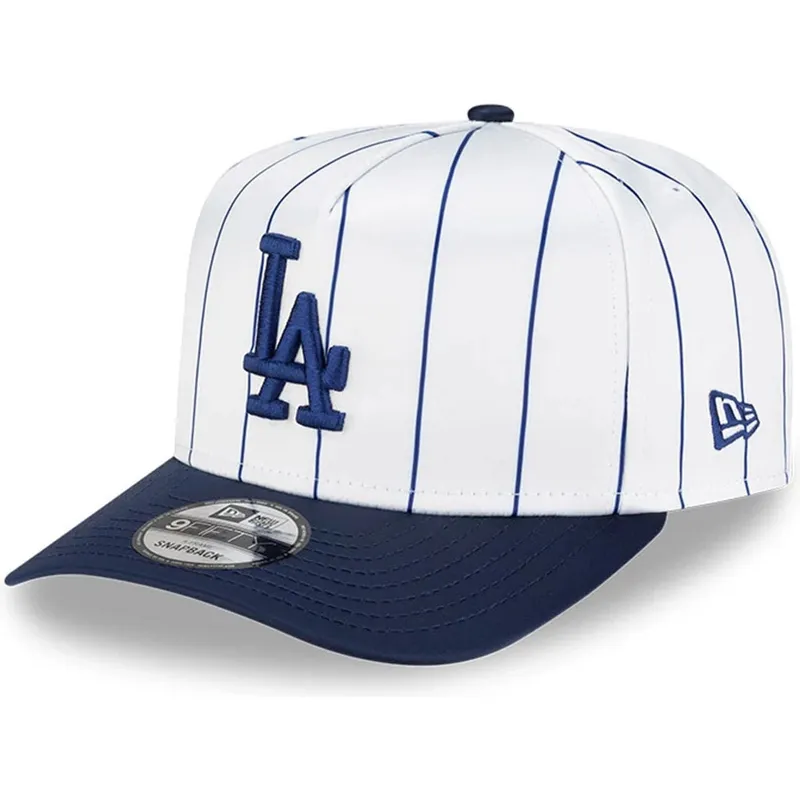 petten-gebogen-wit-snapback-9fifty-a-frame-satin-pinstripe-van-los-angeles-dodgers-mlb-van-new-era