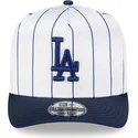 petten-gebogen-wit-snapback-9fifty-a-frame-satin-pinstripe-van-los-angeles-dodgers-mlb-van-new-era