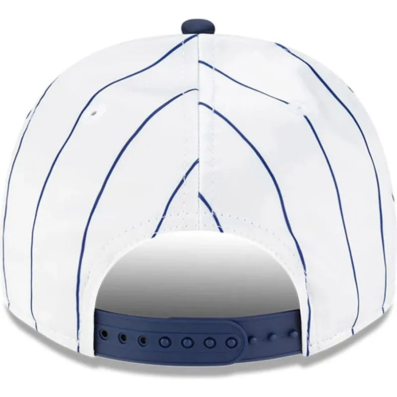 cappellino-visiera-curva-bianco-e-blu-snapback-9fifty-a-frame-satin-pinstripe-di-los-angeles-dodgers-mlb-di-new-era