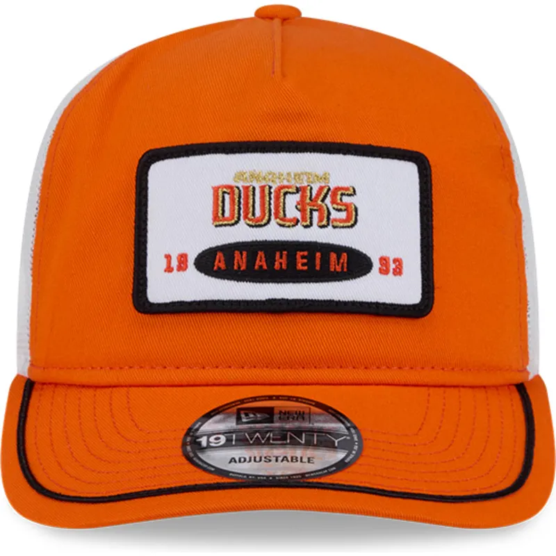 bojd-orange-och-vit-snapback-keps-19twenty-embroidered-patch-fran-anaheim-ducks-nhl-av-new-era