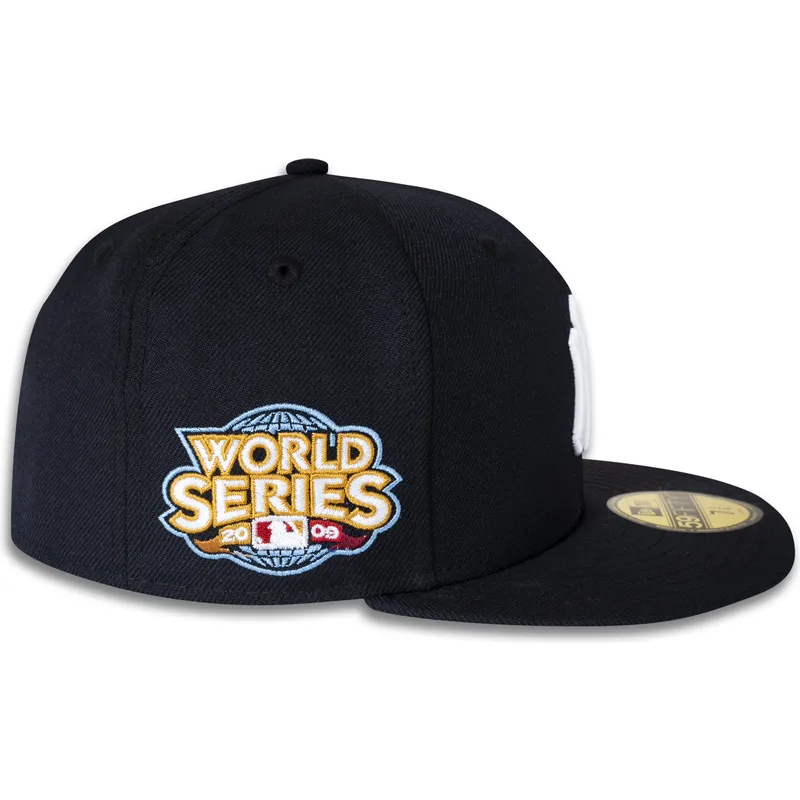 marineblaue-anliegende-59fifty-flatcap-world-series-2009-side-patch-der-new-york-yankees-mlb-von-new-era