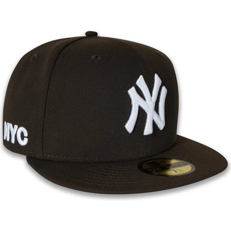 casquette-plate-marron-ajustee-59fifty-nyc-side-new-york-yankees-mlb-new-era