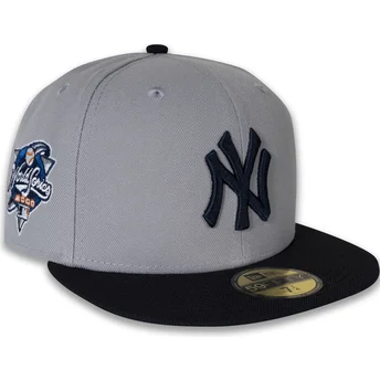 New York Yankees MLB New Era 59FIFTY World Series 2000 Side Patch grå og marineblå fitted cap