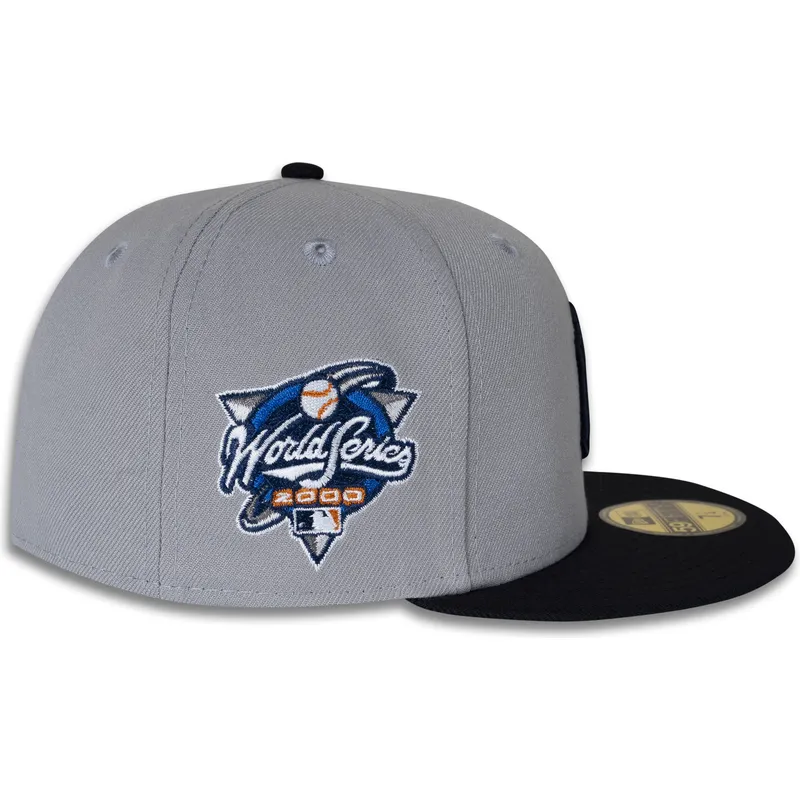 cappello-piatto-grigio-e-blu-marino-aderente-59fifty-world-series-2000-side-patch-di-new-york-yankees-mlb-di-new-era