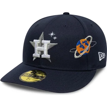 Marineblaue gebogene angepasste 59FIFTY Planet Icon Kappe der Houston Astros MLB von New Era