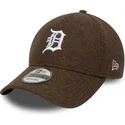 cappellino-curvo-marrone-snapback-9forty-melton-wool-dei-detroit-tigers-mlb-di-new-era