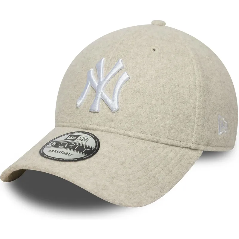 petten-gebogen-beige-snapback-9forty-melton-wool-van-new-york-yankees-mlb-van-new-era