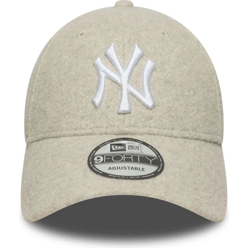 petten-gebogen-beige-snapback-9forty-melton-wool-van-new-york-yankees-mlb-van-new-era