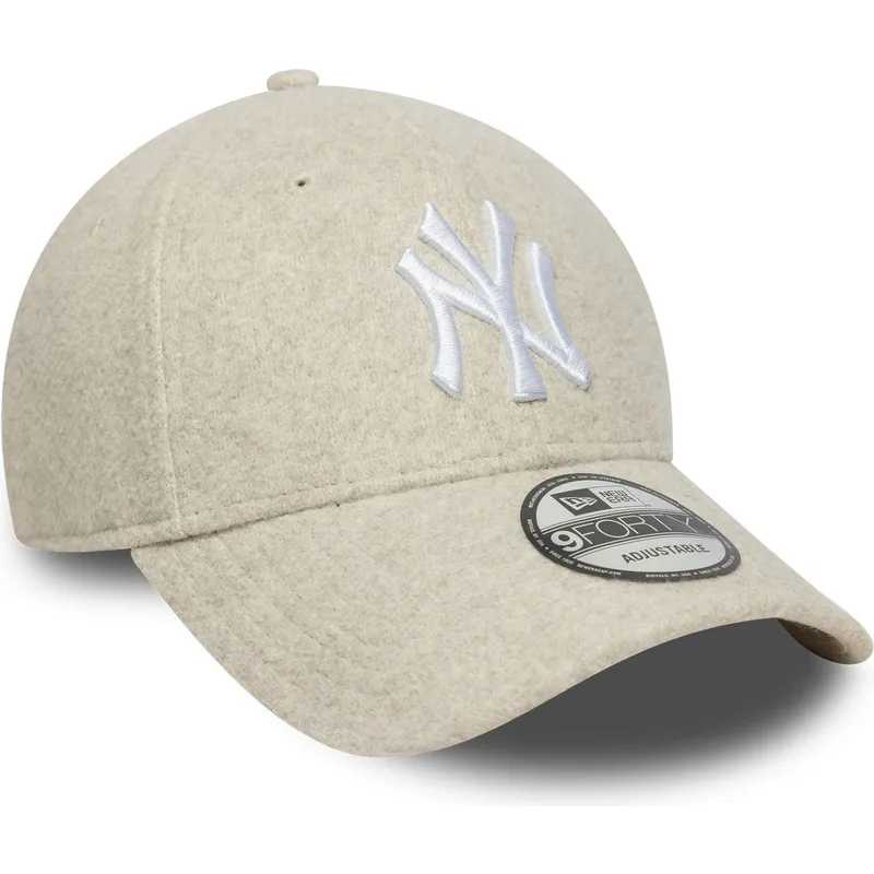 petten-gebogen-beige-snapback-9forty-melton-wool-van-new-york-yankees-mlb-van-new-era