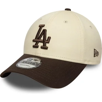Regulowana beżowo-brązowa czapka z daszkiem 9FORTY Side Patch Los Angeles Dodgers MLB New Era