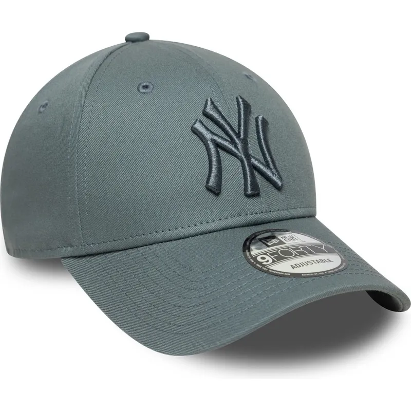 gra-bojd-justerbar-keps-med-gra-logotyp-9forty-league-essential-fran-new-york-yankees-mlb-av-new-era