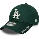 petten-gebogen-groen-verstelbare-band-9forty-visor-script-van-los-angeles-dodgers-mlb-van-new-era