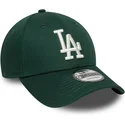 petten-gebogen-groen-verstelbare-band-9forty-visor-script-van-los-angeles-dodgers-mlb-van-new-era