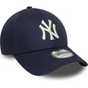 new-era-curved-brim-9forty-visor-script-new-york-yankees-mlb-navy-blue-adjustable-cap