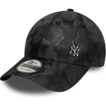 Cappellino curvo camouflage nero regolabile 9FORTY Flawless Pin dei New York Yankees MLB di New Era