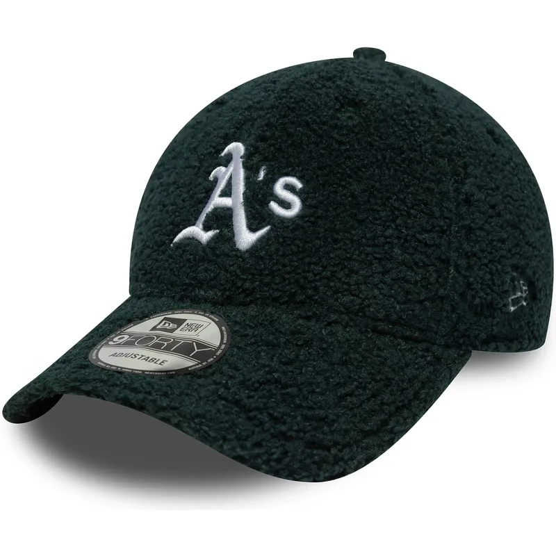 casquette-courbee-verte-ajustable-9forty-winter-borg-oakland-athletics-mlb-new-era