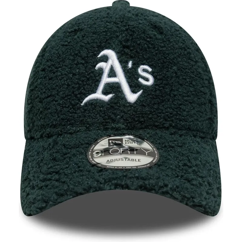 casquette-courbee-verte-ajustable-9forty-winter-borg-oakland-athletics-mlb-new-era