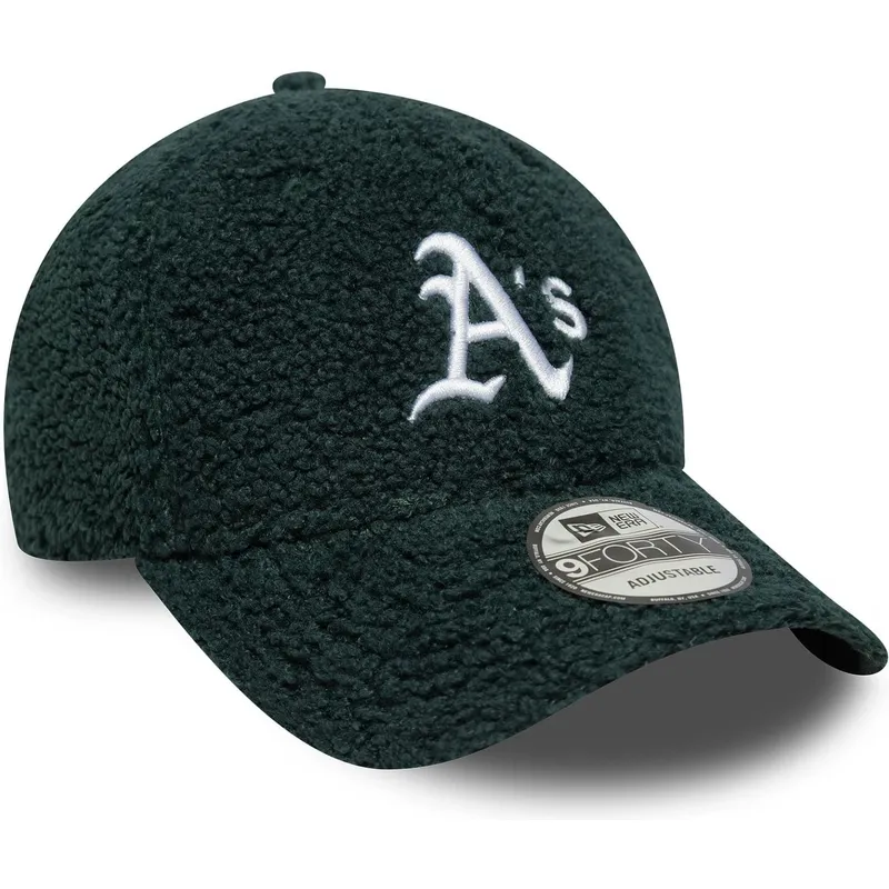 casquette-courbee-verte-ajustable-9forty-winter-borg-oakland-athletics-mlb-new-era