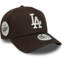 petten-gebogen-bruin-snapback-9forty-e-frame-side-patch-van-los-angeles-dodgers-mlb-van-new-era